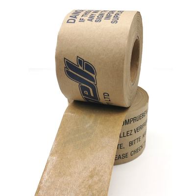 Het water activeerde Bruine Douane Gedrukte Kraftpapier-Band voor Karton het Verzegelen