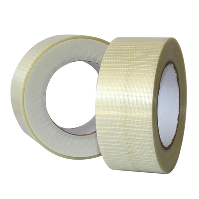 Rubber Hot Melt Double Sided Bi directional Fiberglass Mesh Crossed Tape voor krimpverpakking