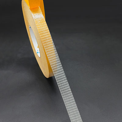 Dubbelzijdige glasvezel tape met 72 oz/in schilhechting, 45 lbs/in treksterkte en 5-7% rek bij breuk