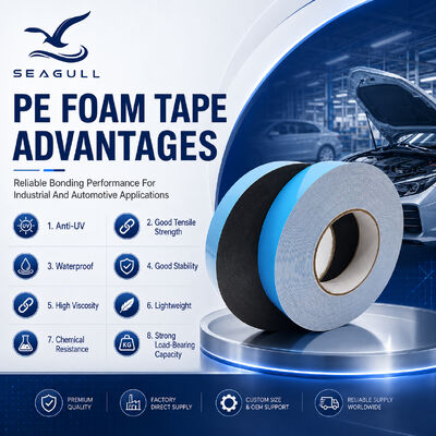 Industriële dubbelzijdige PE-schuimtape voor glas-metaal-kunststofmontage