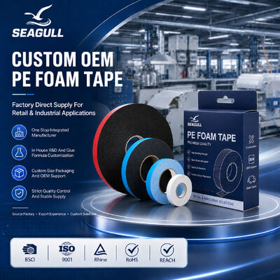 Industriële dubbelzijdige PE-schuimtape voor glas-metaal-kunststofmontage