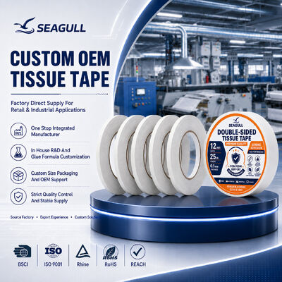 Hoge Adhesie Hittebestendige Dubbelzijdige Tissue Tape voor Verlijming