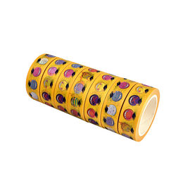 De Ponsband van Washi van het voedselpatroon, Het Gele Washi-Bandassortiment DIY Maskeren