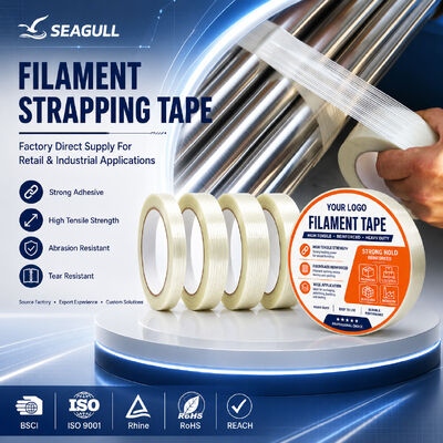 Heavy Duty Filament Tape Glasvezel Versterkte Riemband Voor Kartonnen Verpakkingen