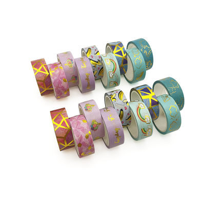 Programmeerbare Decoratieve Multi Gekleurde Gouden Washi-Band voor Kogeldagboek